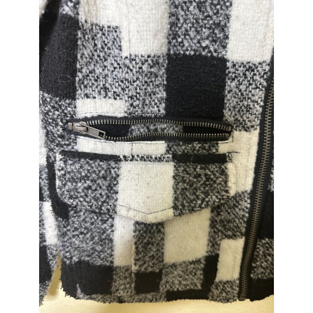 Rewind, black and white plaid dress coat, girls size small - Picture 3 of 4